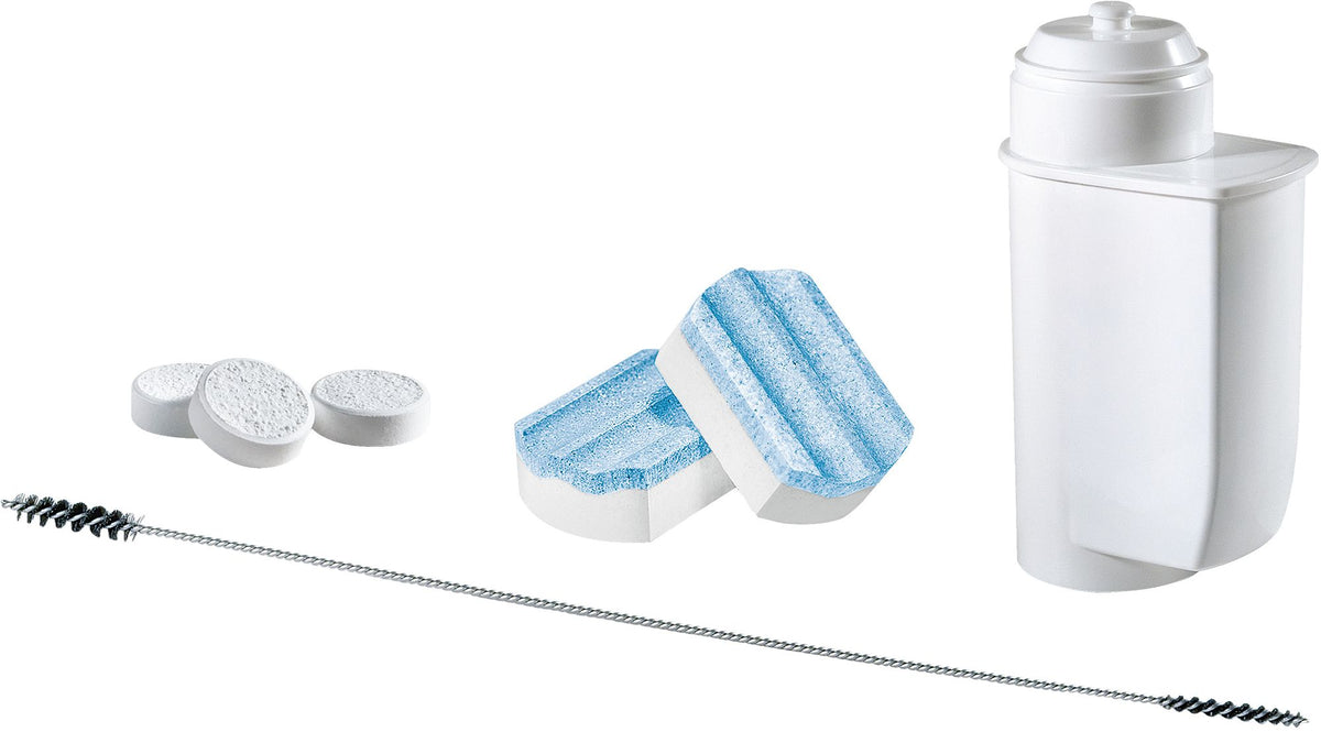 SIEMENS TZ80004A Pflegeset – Reinigungstabletten, Entkalker, BRITA Intenza Filter & Bürste für EQ