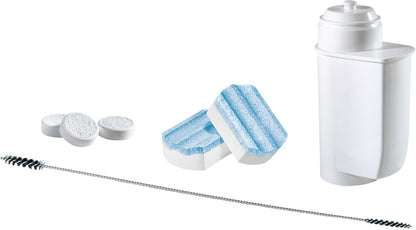 SIEMENS TZ80004A Pflegeset – Reinigungstabletten, Entkalker, BRITA Intenza Filter & Bürste für EQ