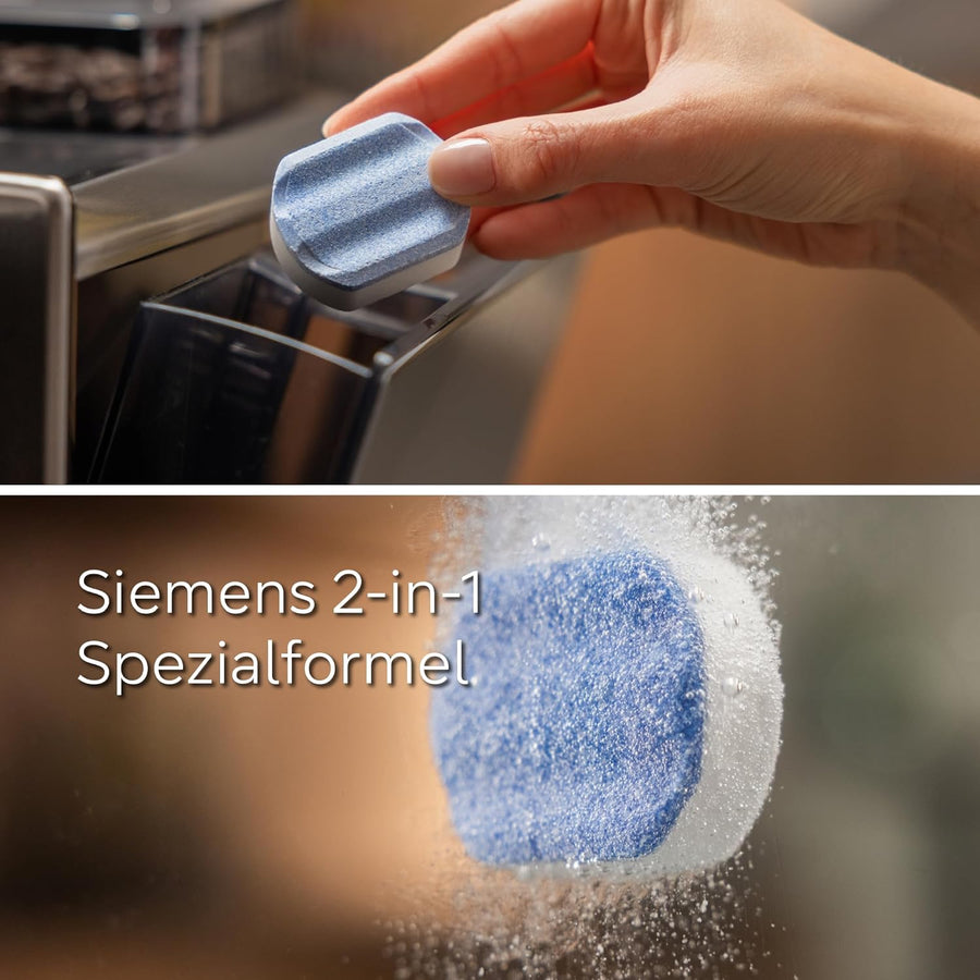 SIEMENS TZ80003A Pflegeset – 10 Reinigungstabletten & 6 Entkalkungstabletten für EQ Kaffeevollautomaten
