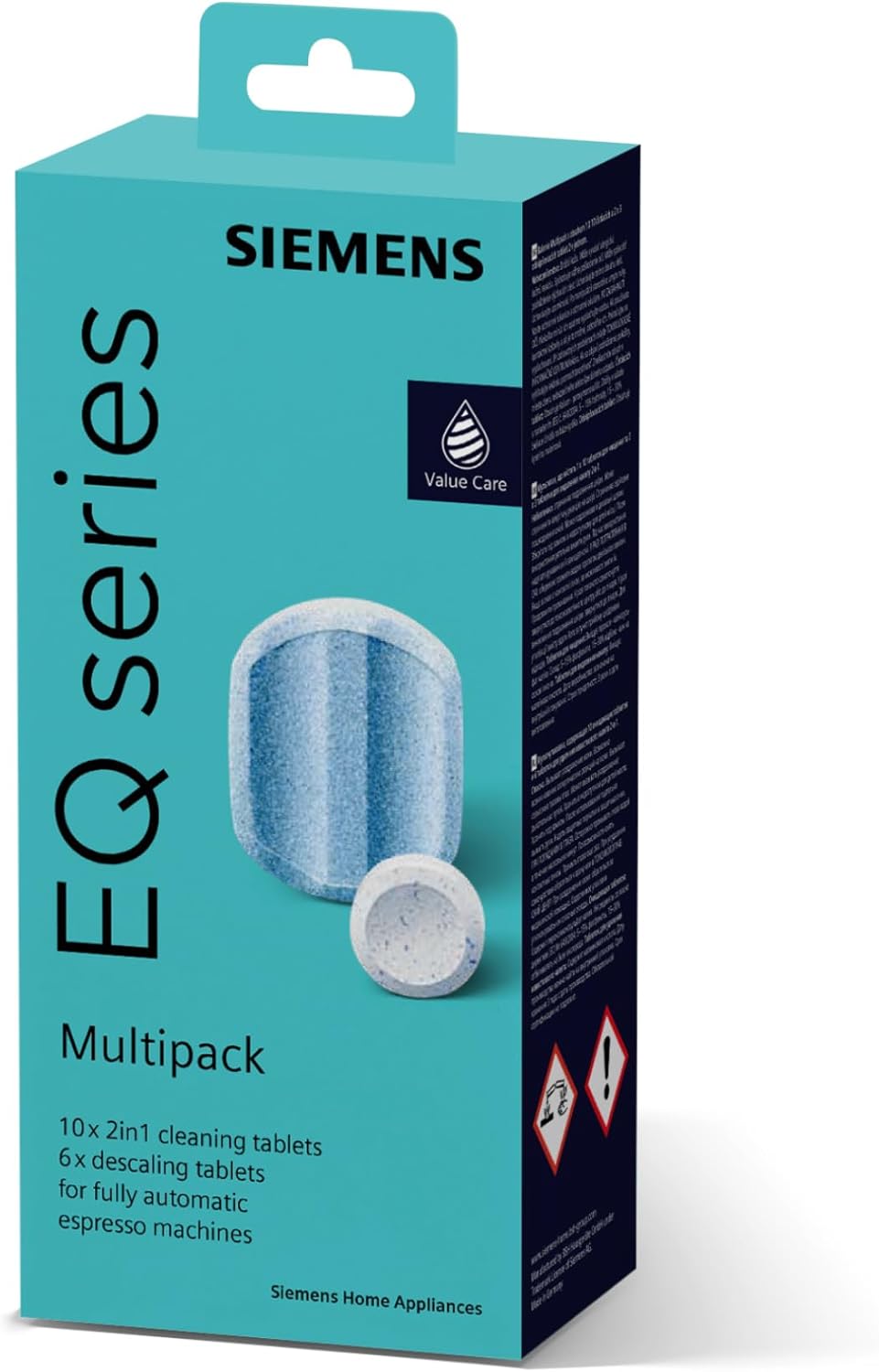 SIEMENS TZ80003A Pflegeset – 10 Reinigungstabletten & 6 Entkalkungstabletten für EQ Kaffeevollautomaten
