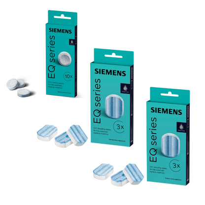 SIEMENS Pflege-Set TZ80001A + TZ80002A – 10 Reinigungstabletten & 6 Entkalkungstabletten für EQ