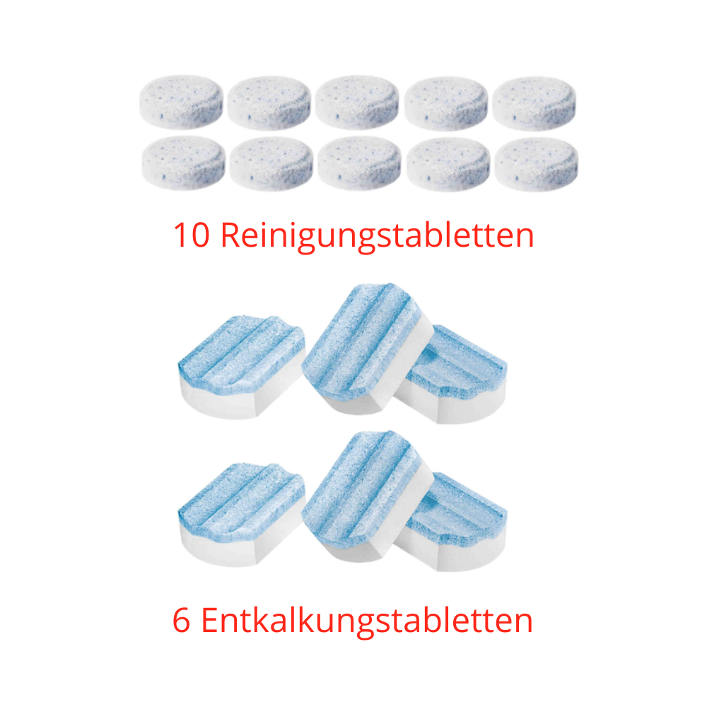 SIEMENS Pflege-Set TZ80001A + TZ80002A – 10 Reinigungstabletten & 6 Entkalkungstabletten für EQ