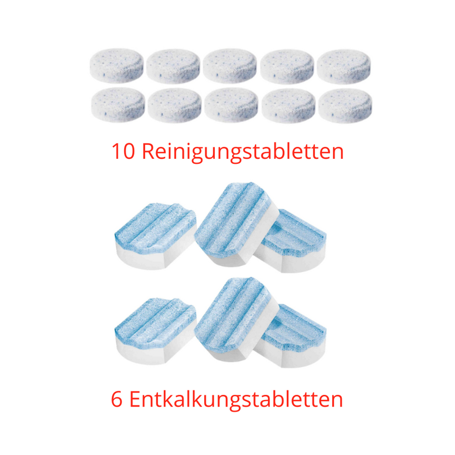 SIEMENS Pflege-Set TZ80001A + TZ80002A – 10 Reinigungstabletten & 6 Entkalkungstabletten für EQ