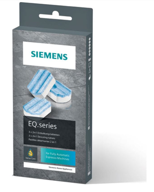 SIEMENS TZ80002A Entkalkungstabletten – 3 Stück für EQ & surpresso Kaffeevollautomaten