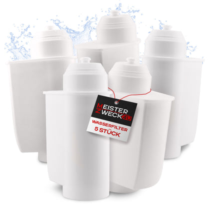 MEISTERZWECK4U Wasserfilter – 5 Stück kompatibel mit Siemens EQ, Bosch, Neff & Gaggenau – Brita Intenza Filtersystem