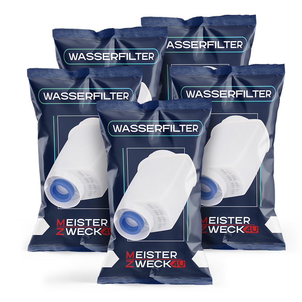 MEISTERZWECK4U Wasserfilter – 5 Stück kompatibel mit Siemens EQ, Bosch, Neff & Gaggenau – Brita Intenza Filtersystem
