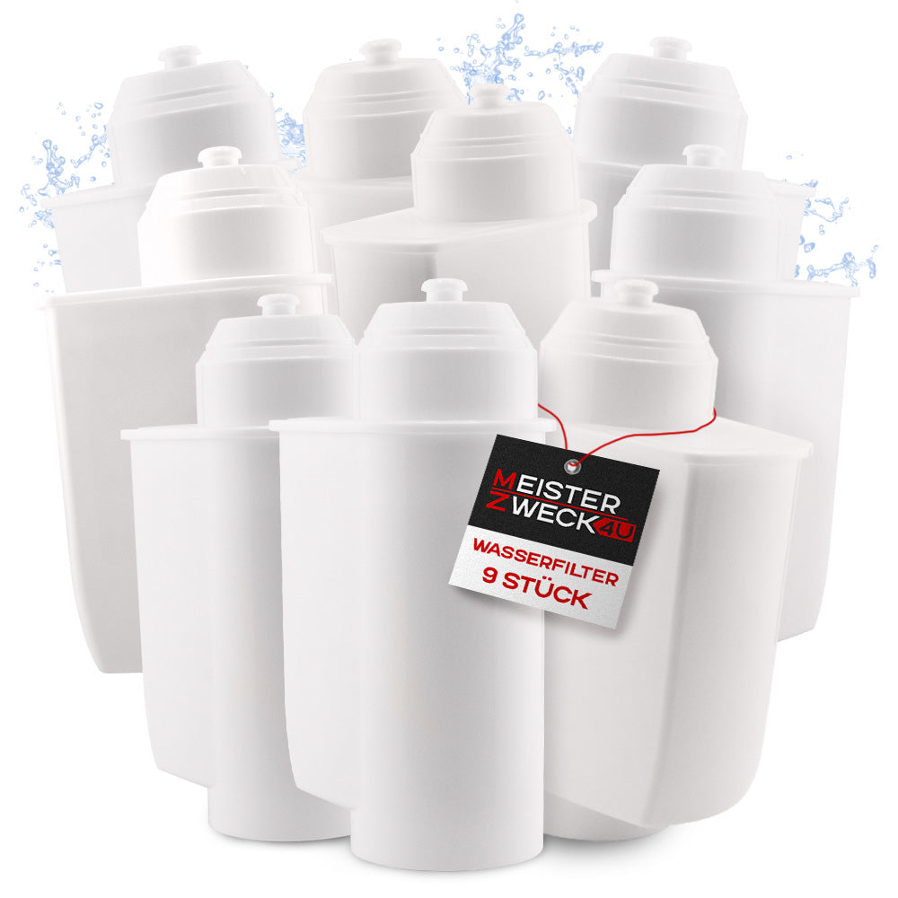 MEISTERZWECK4U Wasserfilter – 9 Stück kompatibel mit Siemens EQ, Bosch, Neff & Gaggenau – Brita Intenza Filtersystem