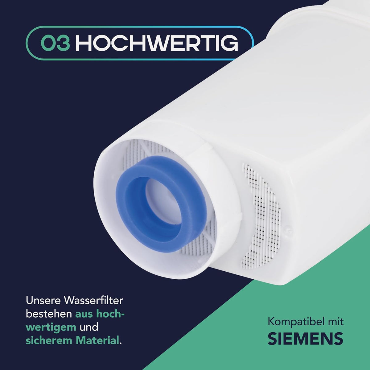 MEISTERZWECK4U Wasserfilter – 5 Stück kompatibel mit Siemens EQ, Bosch, Neff & Gaggenau – Brita Intenza Filtersystem